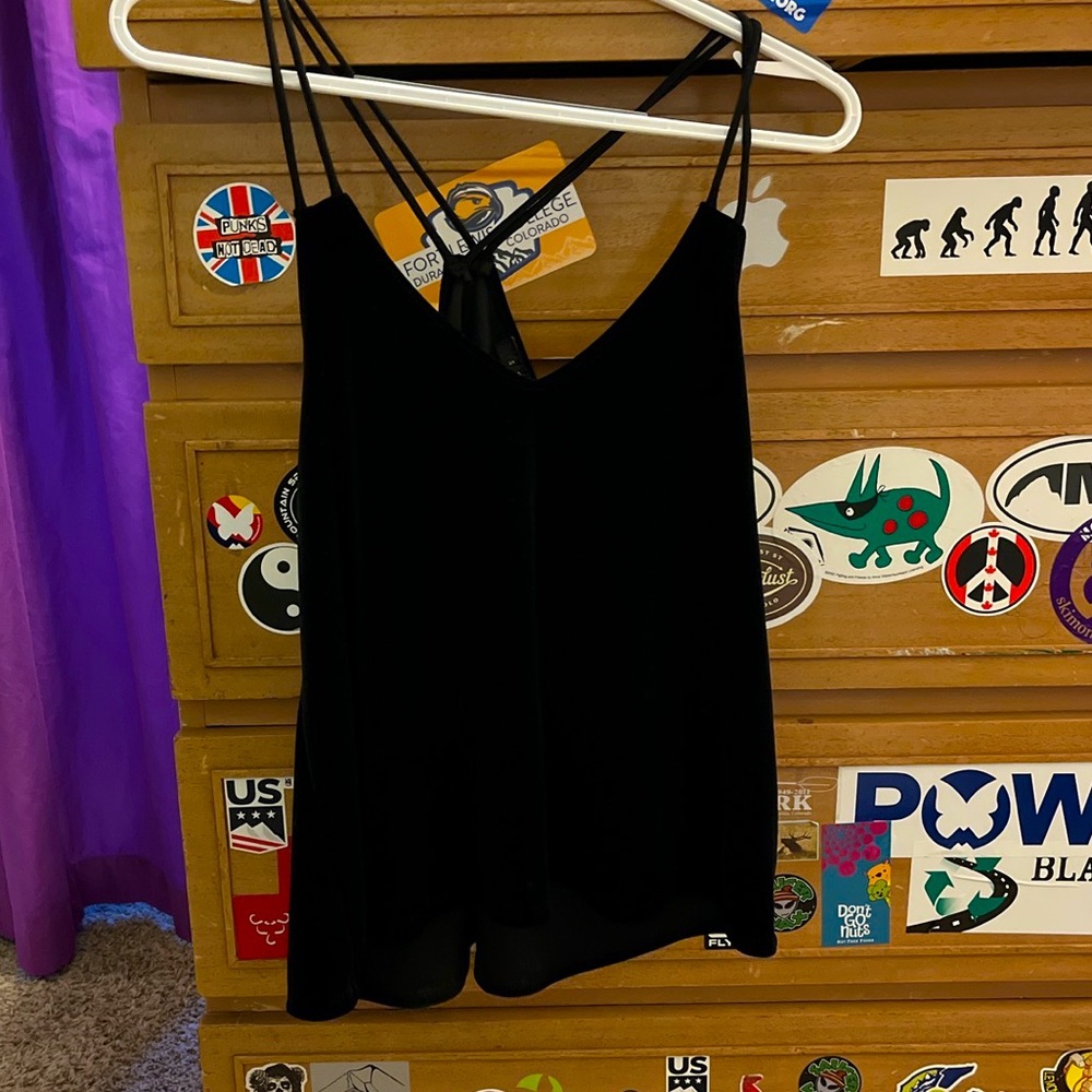 Black velvet tank top